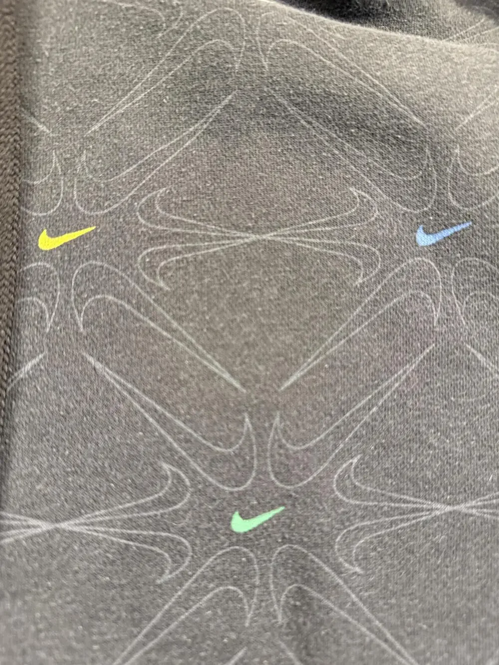 Nike Hoodie Mens Small Gray Pullover Fleece Sweatshirt Multicolor Swoosh Logo